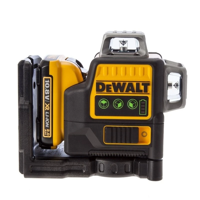 Лазерен линеен нивелир 360° DeWALT DCE089D1G , 3 зелени лъча , батерия 10.8V , зарядно, куфар, очила